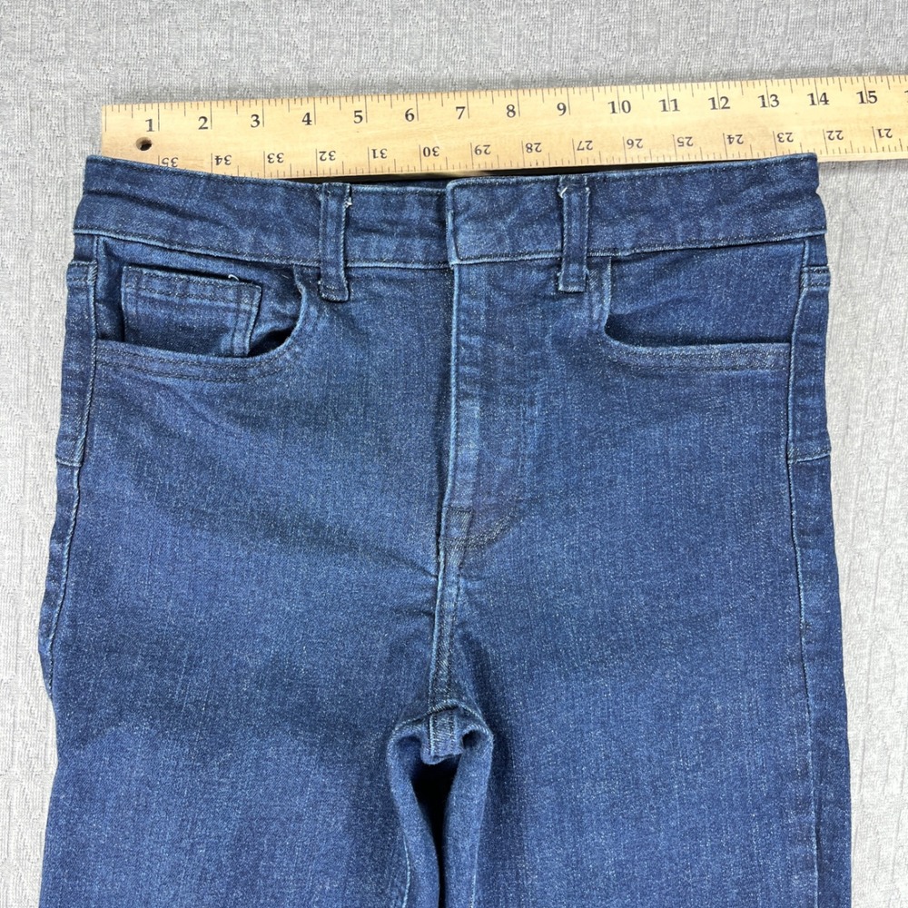Zara Bootcut Flare Jeans Women Size 4/27x32 Blue High Rise Dark Wash Denim - Picture 4 of 11